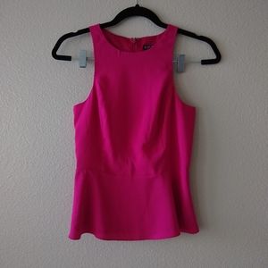 Express Hot Pink Sleeveless Peplum Tank Blouse